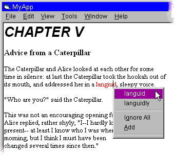 WSpell's CheckBackground feature performs as-you-type spellchecking in real time.
